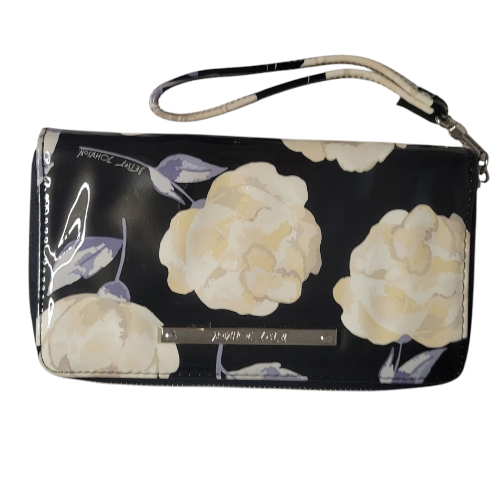 Betsy Johnson White Flowers Wristlet